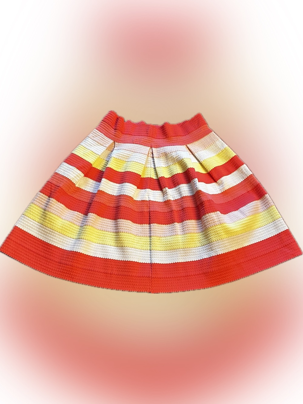 7th Avenue New York & Co A-line Striped Skirt XL Pink Yellow White Structured